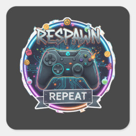 Pegatina Cuadrada Reparación y repetición del controlador de gamer