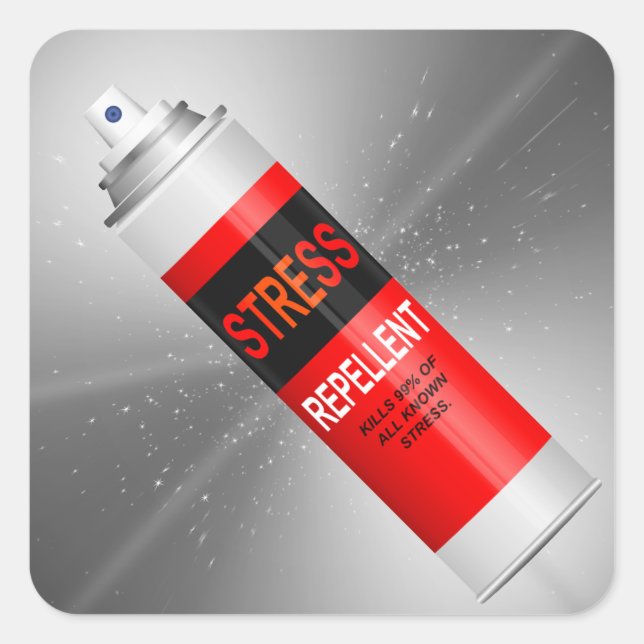 Pegatina Cuadrada Repelente de estrés. (Anverso)