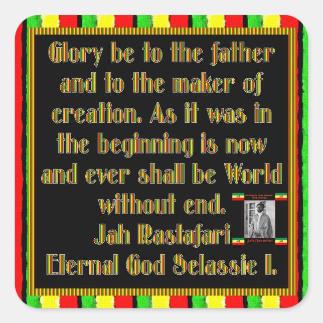 Pegatina Cuadrada Repetición de rasta recibida antes de la ceremonia (Anverso)