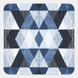 Pegatina Cuadrada Repetición Geométrica: Fondo texturado.