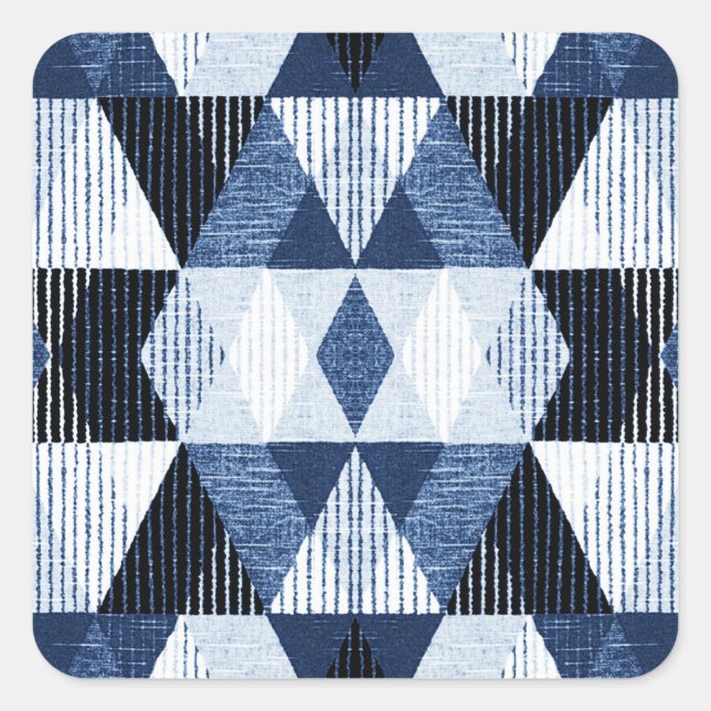 Pegatina Cuadrada Repetición Geométrica: Fondo texturado. (Anverso)