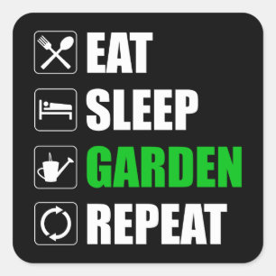 Pegatina Cuadrada Repetir el Jardín de sueño