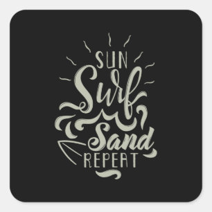 Pegatina Cuadrada Repetir la arena de Sun Surf