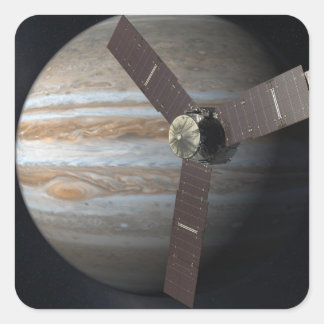 Pegatina Cuadrada Representación artística del orbitador de JUNO en