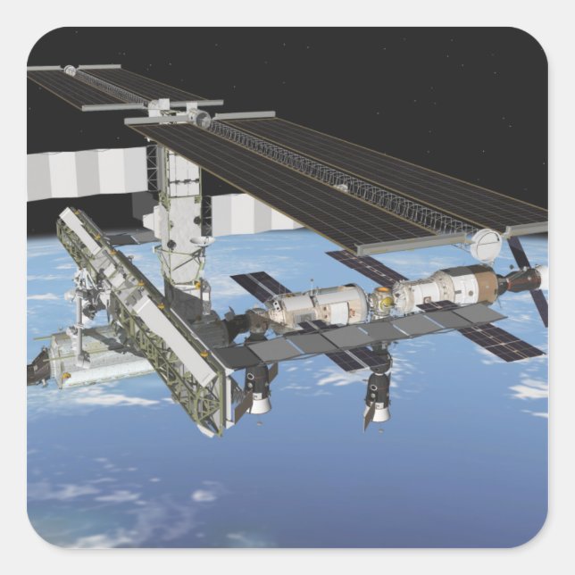 Pegatina Cuadrada Representación del artista (Anverso)