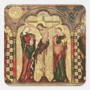 Pegatina Cuadrada Representación reutilizable de crucifixión con och