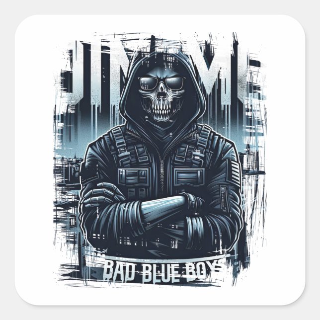 Pegatina Cuadrada Representation of Zagreb's passionate ultras (Anverso)