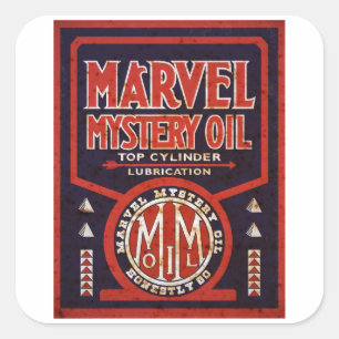 Pegatina Cuadrada Reproducción aherrumbrada de la muestra del aceit