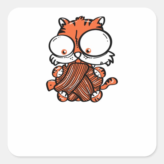 Pegatina Cuadrada Reproducción de gato (Anverso)