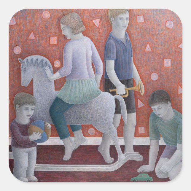 Pegatina Cuadrada Reproducir 2010 (Anverso)