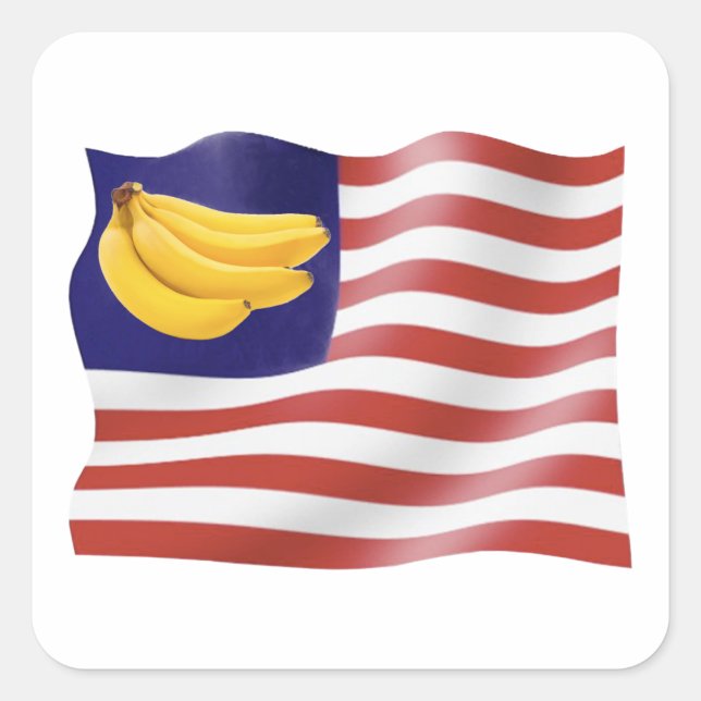 Pegatina Cuadrada República Banana (Anverso)