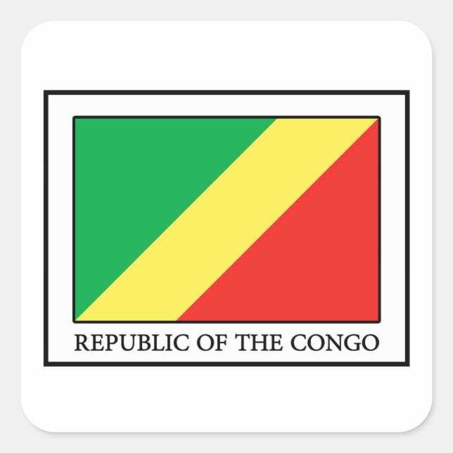 Pegatina Cuadrada República del Congo (Anverso)