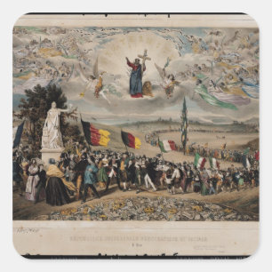 Pegatina Cuadrada República Democratic y social universal, 1848