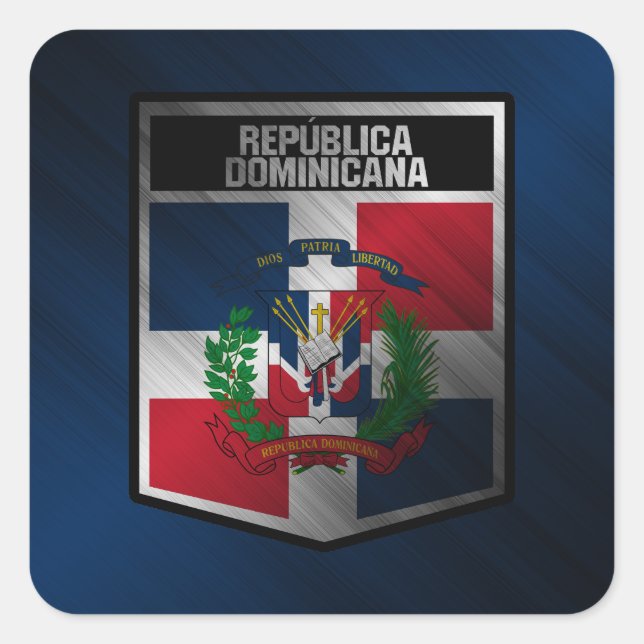 Pegatina Cuadrada República Dominicana (Anverso)