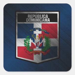 Pegatina Cuadrada República Dominicana