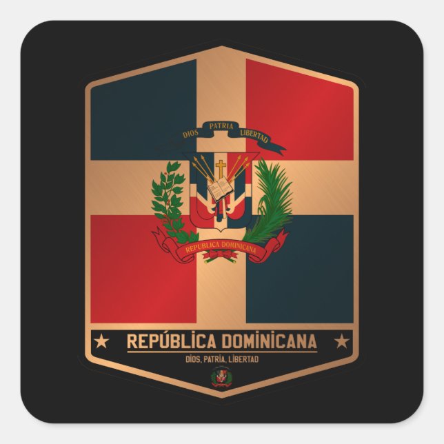 Pegatina Cuadrada República Dominicana (Anverso)