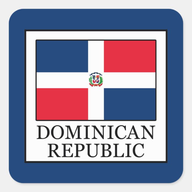 Pegatina Cuadrada República Dominicana (Anverso)