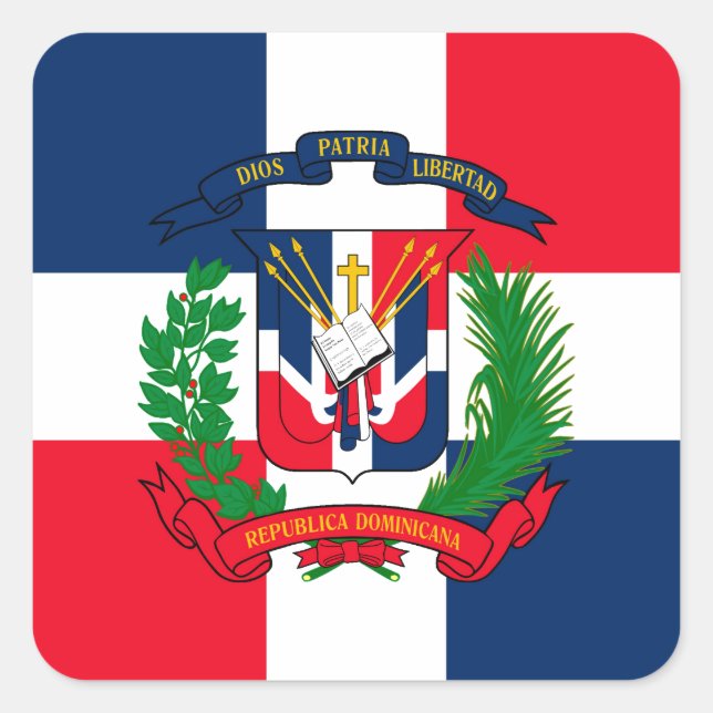 Pegatina Cuadrada República Dominicana (Anverso)