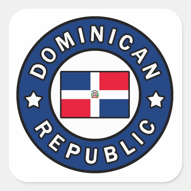 Pegatina Cuadrada República Dominicana (Anverso)