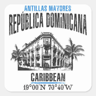 Pegatina Cuadrada República Dominicana