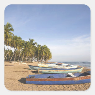 Pegatina Cuadrada República Dominicana, Costa Norte, Nagua, Playa
