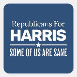 Pegatina Cuadrada Republicanos por harris Orgullosos Republicanos po