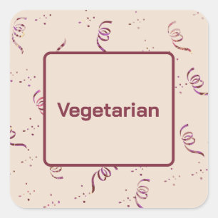 Pegatina Cuadrada Requisitos de comida vegetariana para fiesta de cu