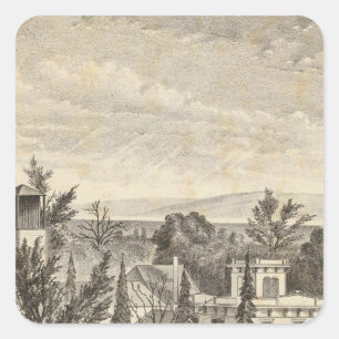 Pegatina Cuadrada Res de Lewelling, granja