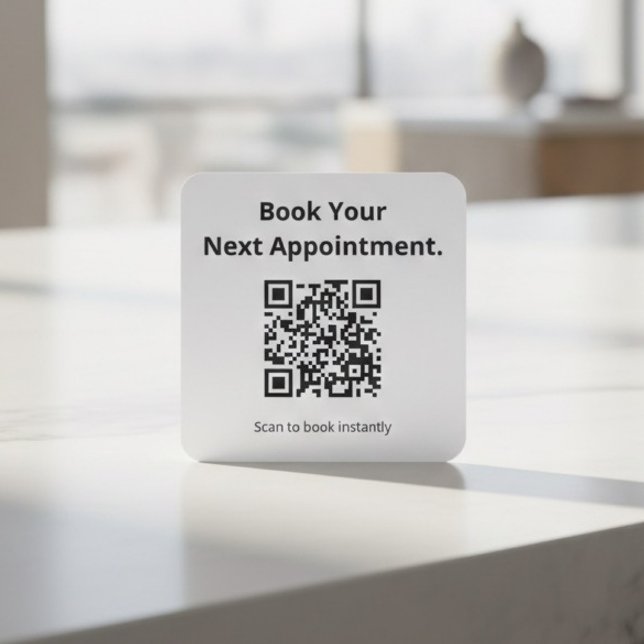 Pegatina Cuadrada Reserva tu próxima cita Código QR (Subido por el creador)