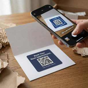 Pegatina Cuadrada Reserva tu próxima cita Código QR
