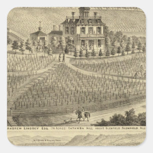 Pegatina Cuadrada Residencia de Andrew Lindsey Glenfield