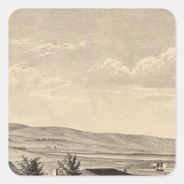 Pegatina Cuadrada Residencia de Dixon (Anverso)