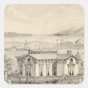 Pegatina Cuadrada Residencia de emergencia, Oakland, Alameda Co