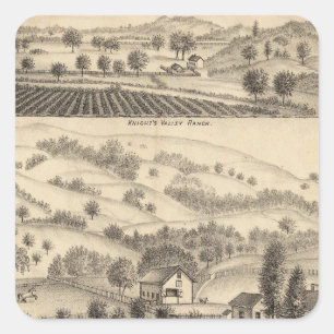 Pegatina Cuadrada Residencia de José Alexander, Mendocino