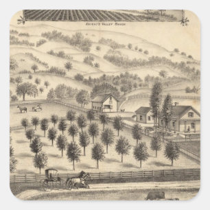Pegatina Cuadrada Residencia de Joseph Alexander, Mendocino