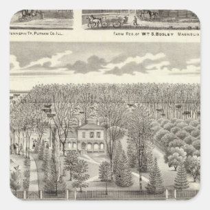 Pegatina Cuadrada Residencia de Maple Grove