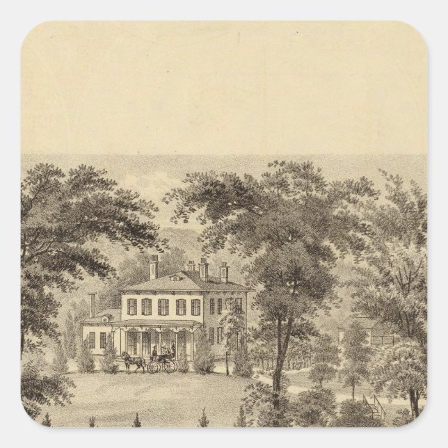 Pegatina Cuadrada Residencia de Marshall McDonald (Anverso)