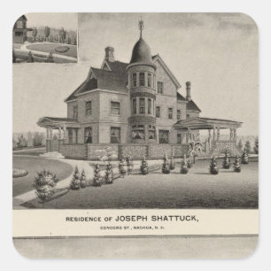 Pegatina Cuadrada Residencia de Shattuck, McLane Mills