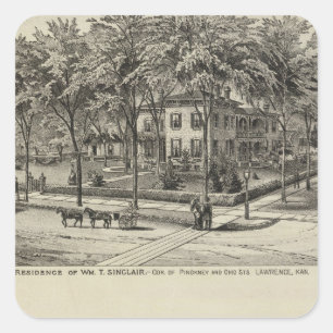 Pegatina Cuadrada Residencia de Sinclair, Kansas