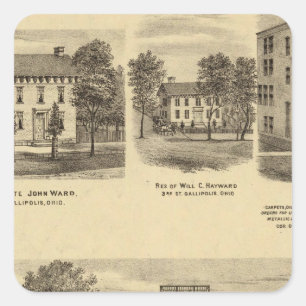 Pegatina Cuadrada Residencia del Dr. Joseph Shallcross