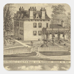 Pegatina Cuadrada Residencia del Magistrado RS Brown