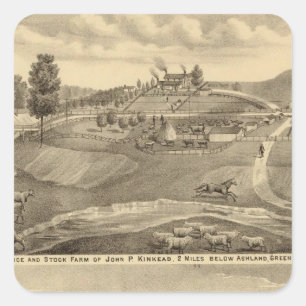 Pegatina Cuadrada Residencia y granja