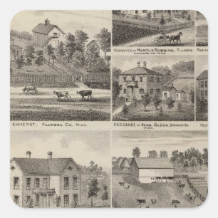 Pegatina Cuadrada Residencias de Amherst and Fillmore, Minnesota