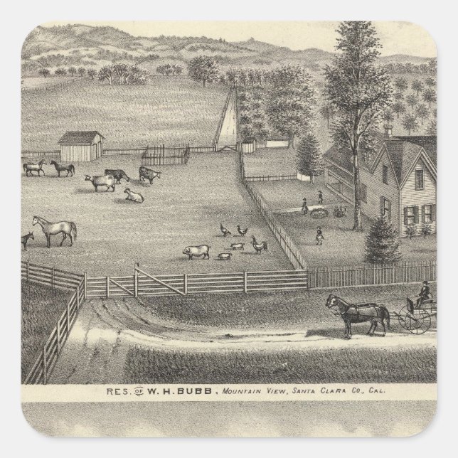 Pegatina Cuadrada Residencias de Bubb (Anverso)