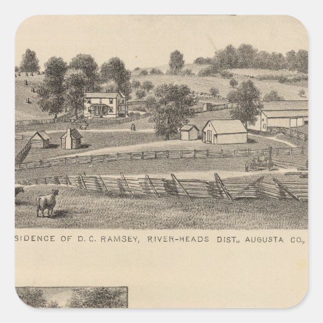 Pegatina Cuadrada Residencias de Ramsey, Williams (Anverso)