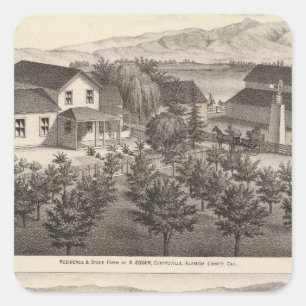 Pegatina Cuadrada Residencias Egger, Haines, granjas