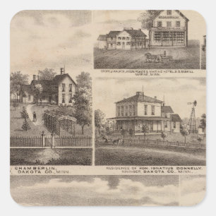 Pegatina Cuadrada Residencias, Minnesota 5