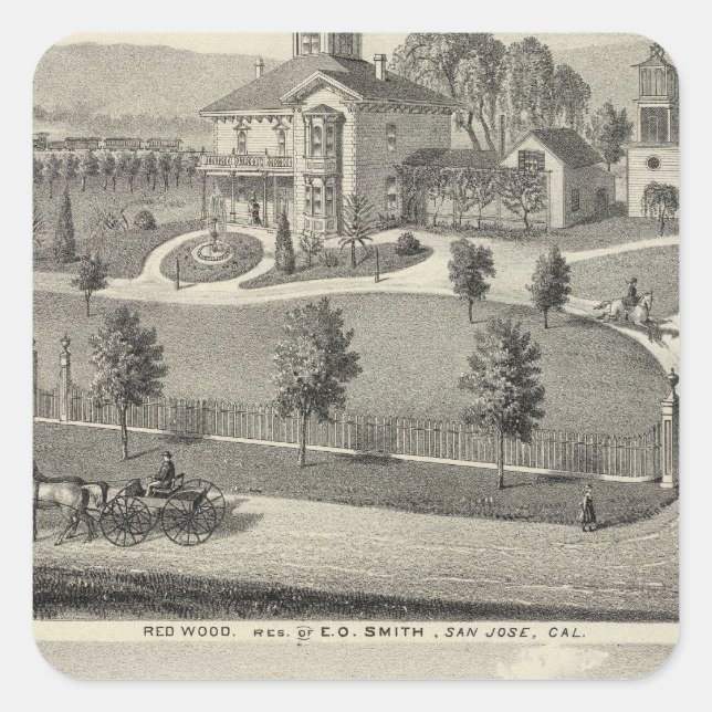 Pegatina Cuadrada Residencias Smith, Evans (Anverso)