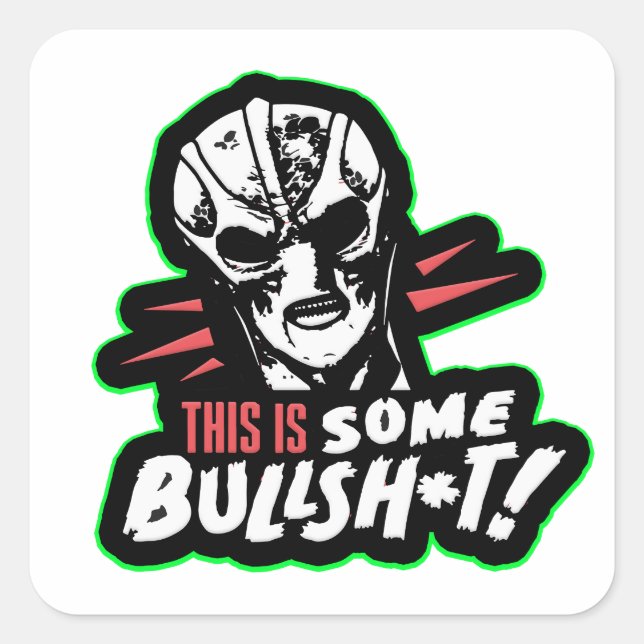 Pegatina Cuadrada Residente Alien (Anverso)