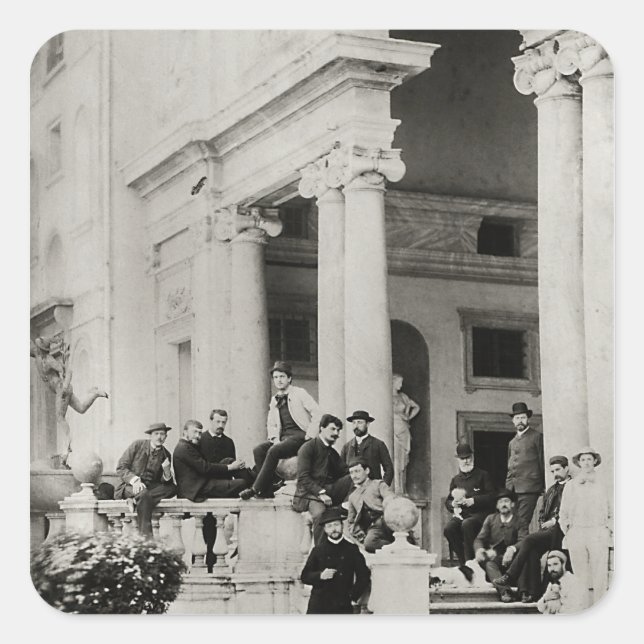 Pegatina Cuadrada Residentes de Villa Medici en Roma (Anverso)